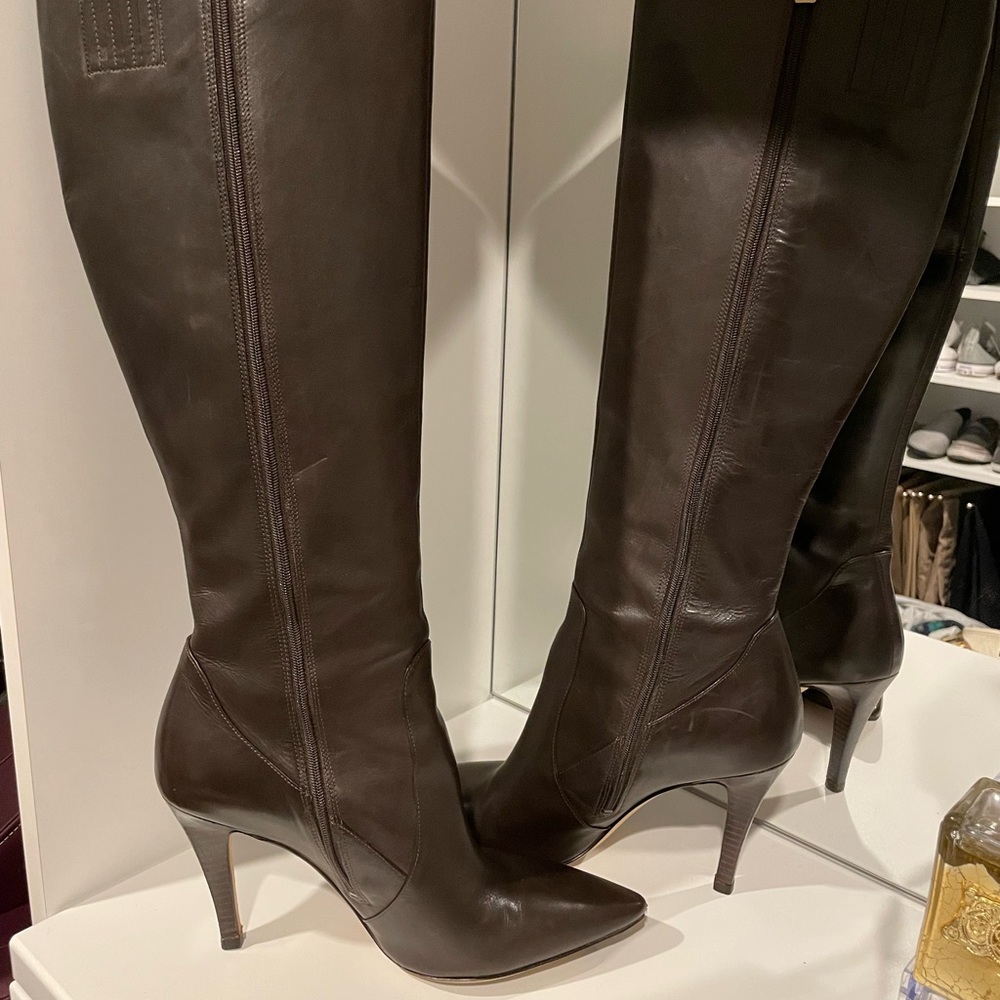 Via Spiga Brown Leather Knee-High Boots